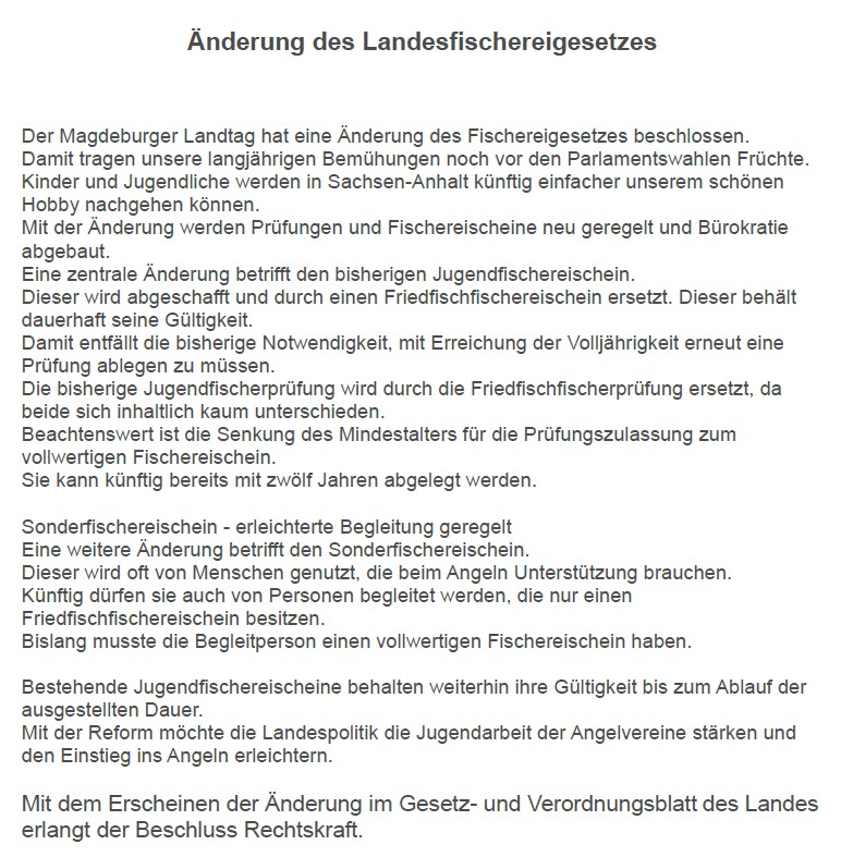 Gesetzesänderung